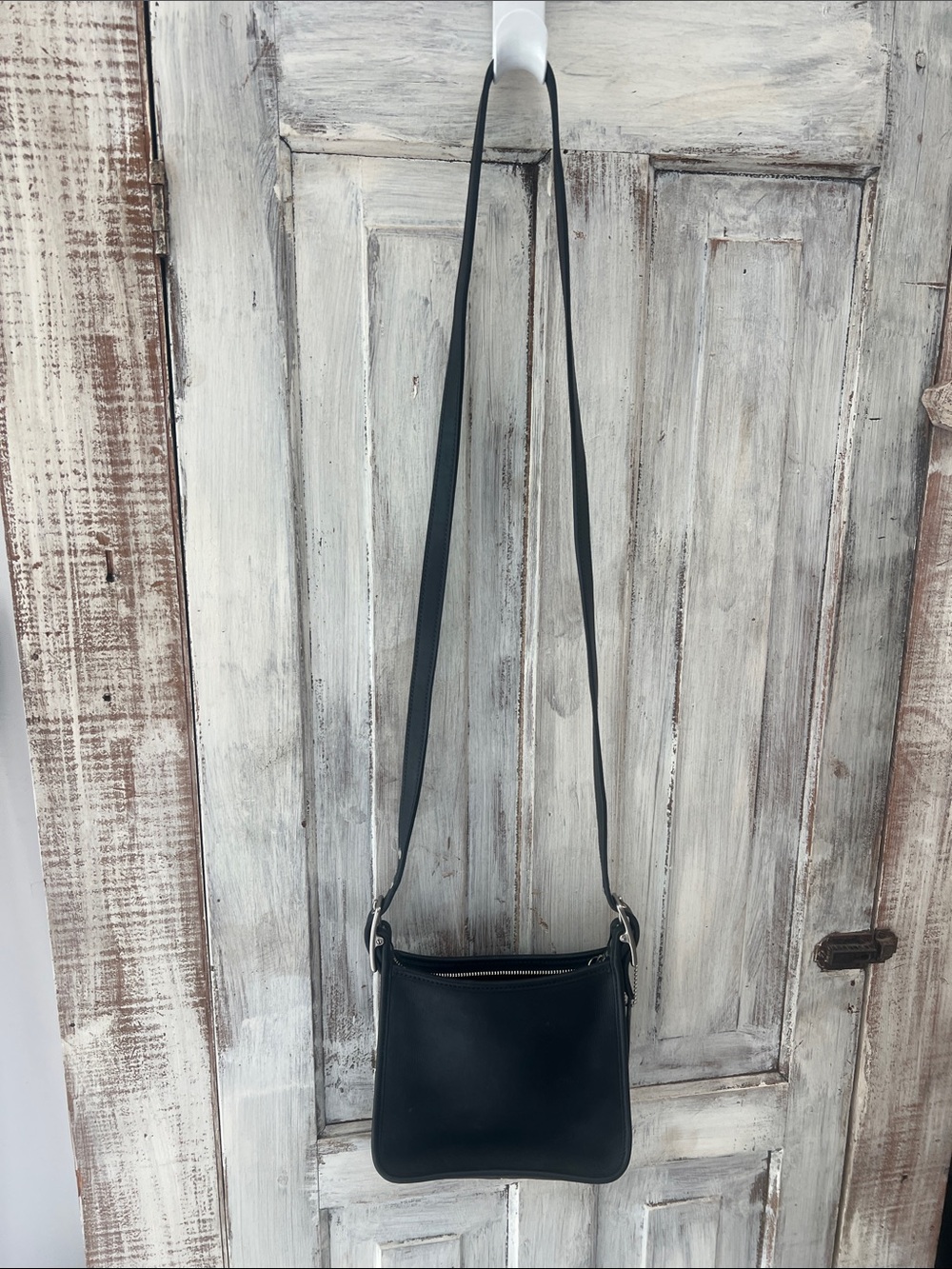 Coach Black Leather Crossbody with Adjustable Strap